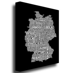 Michael Tompsett 'Germany Text Map I' Canvas Art 18 X 24