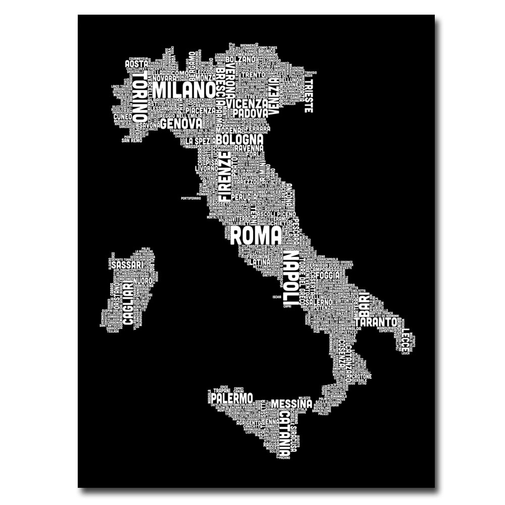 Michael Tompsett 'Italy City Map I' Canvas Art 18 X 24
