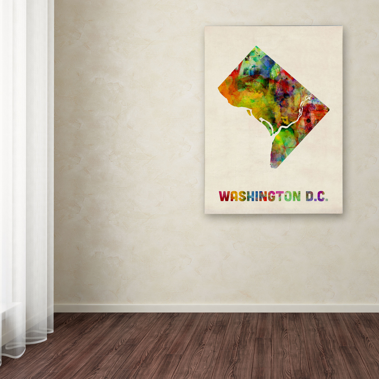 Michael Tompsett 'Washington D.C. Map' Canvas Art 18 X 24