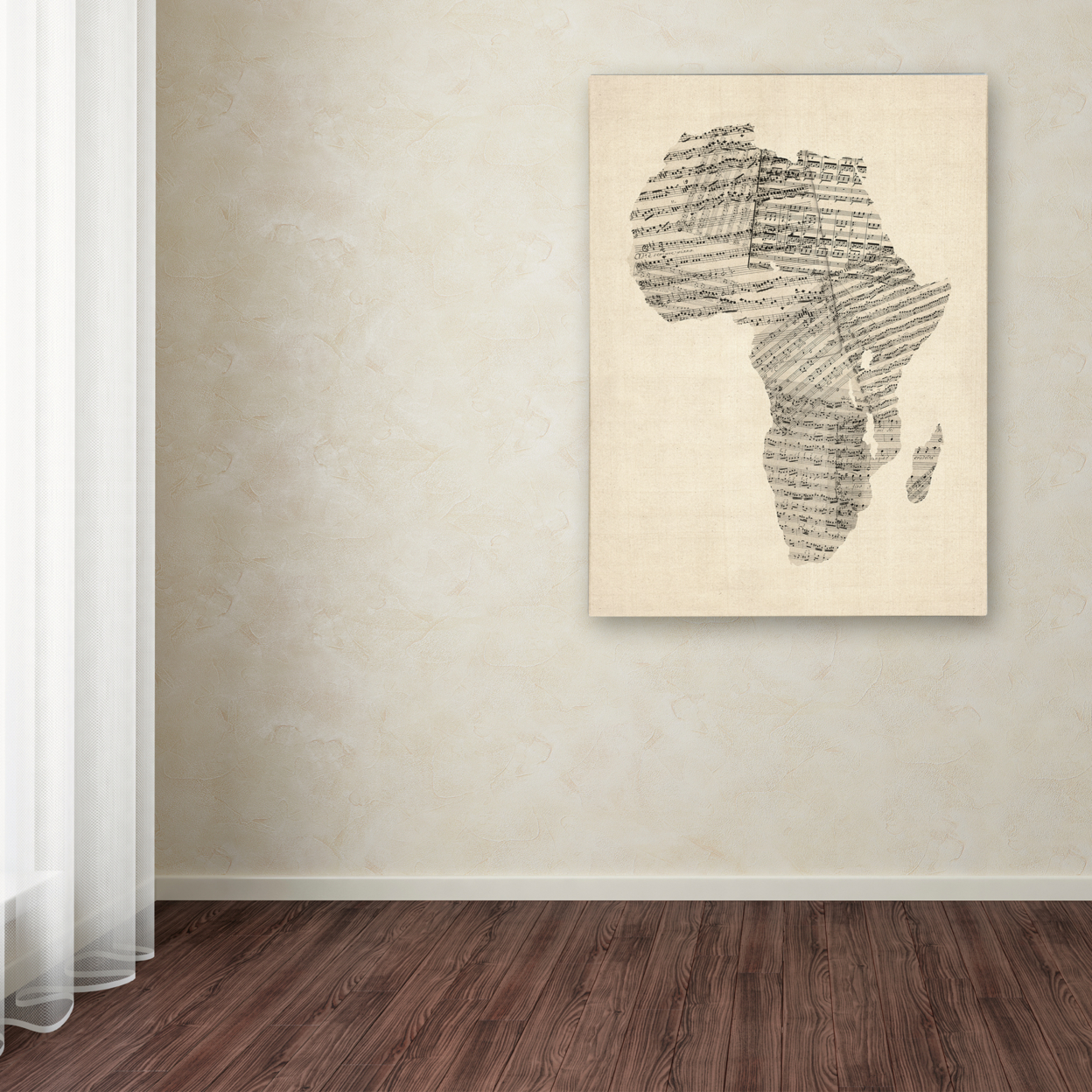Michael Tompsett 'Old Sheet Music Map Of Africa' Canvas Art 18 X 24