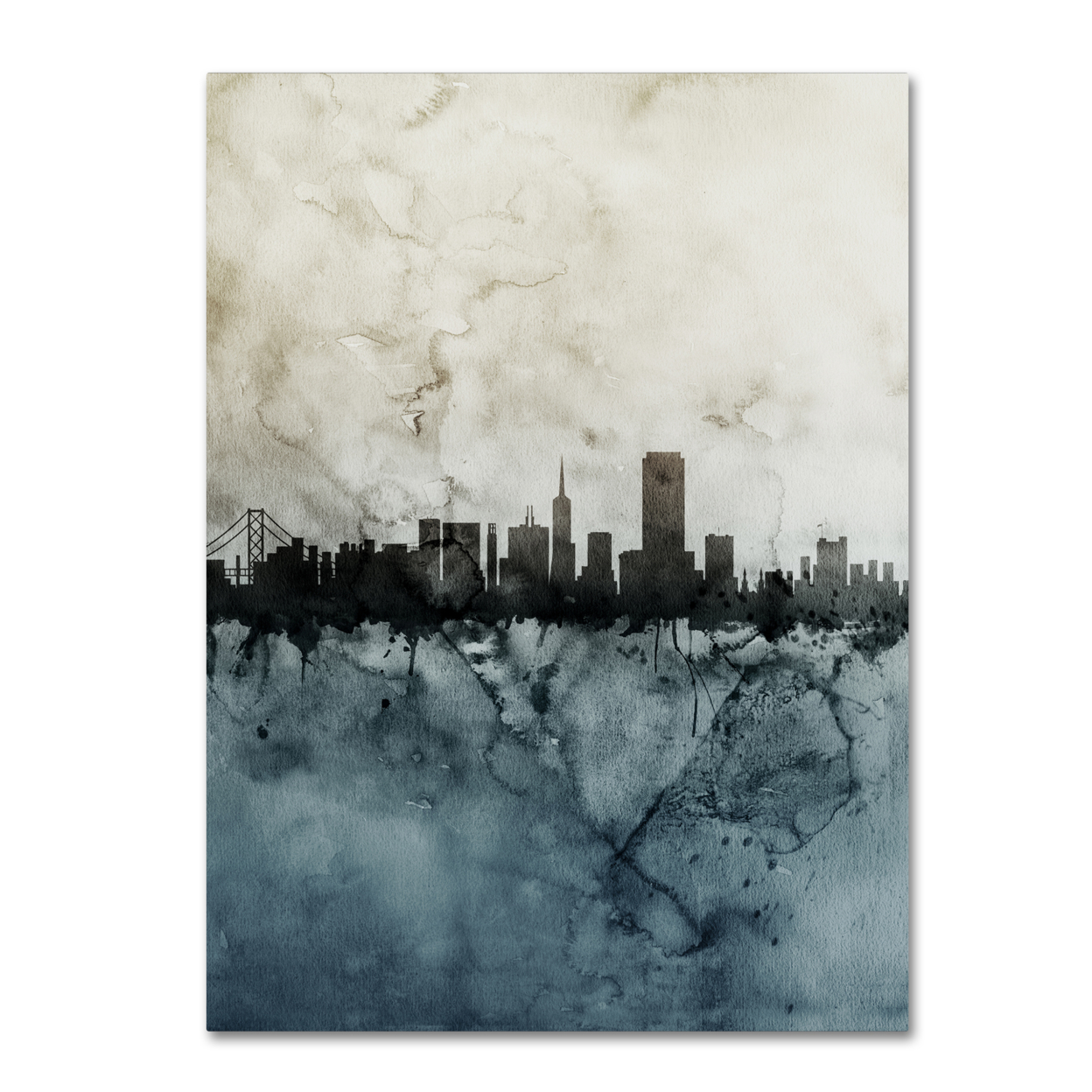 Michael Tompsett 'San Francisco Skyline Tall 2' Canvas Art 18 X 24