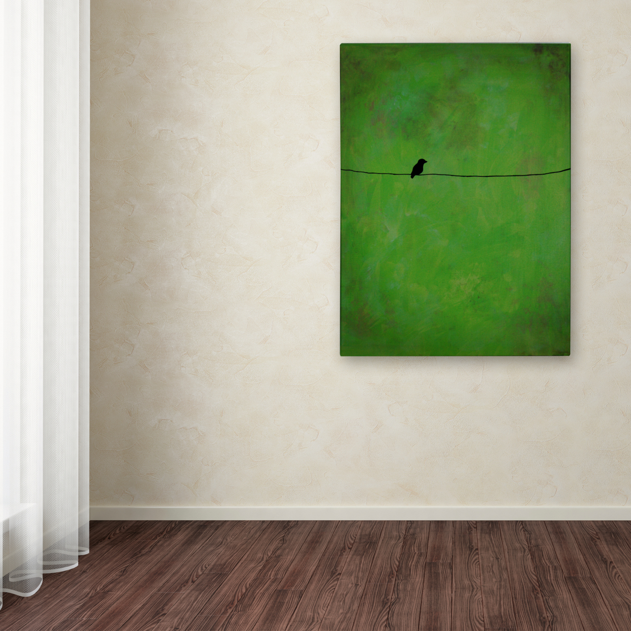 Nicole Dietz 'Lone Bird Green' Canvas Art 18 X 24