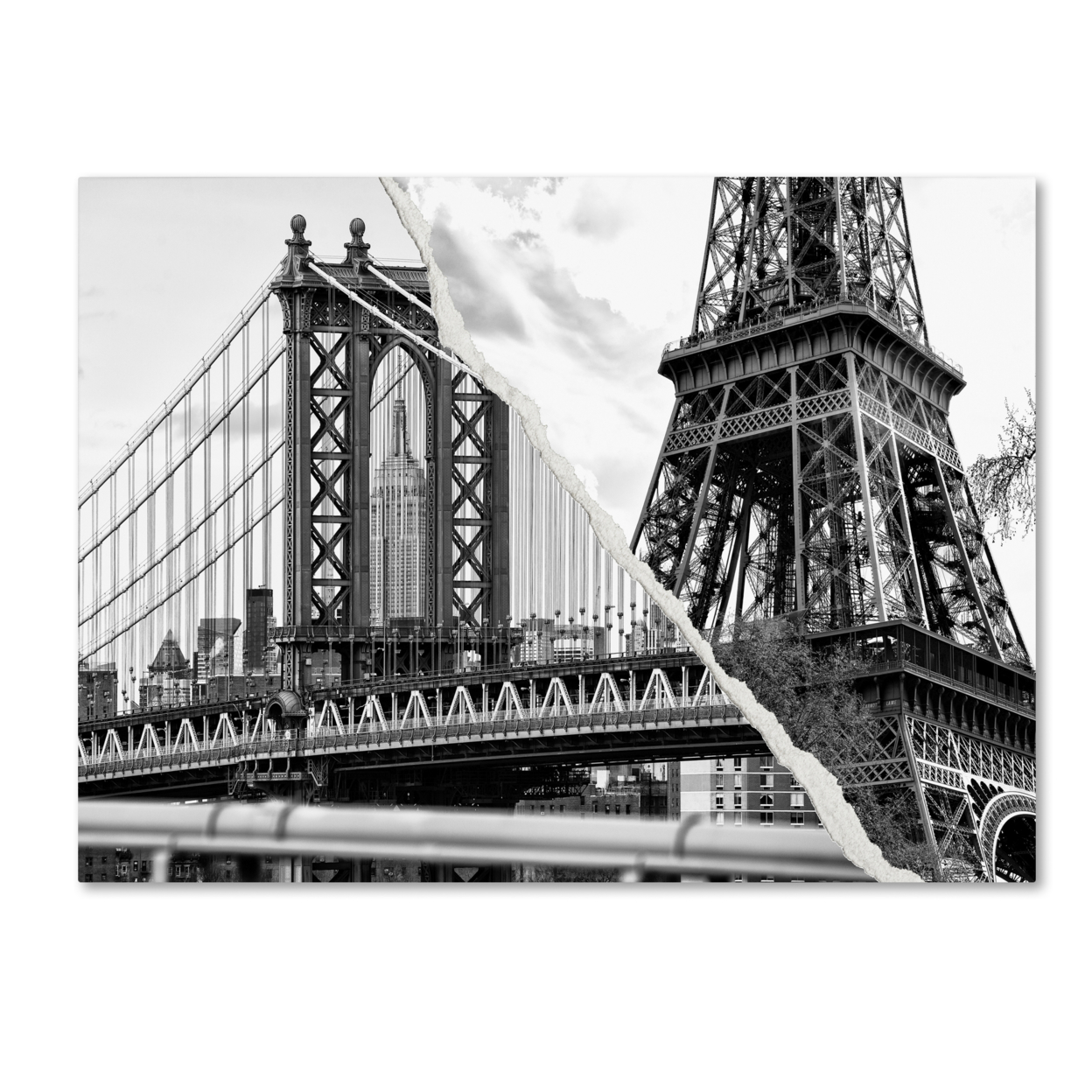 Philippe Hugonnard 'The Tower And The Bridge' Canvas Art 18 X 24