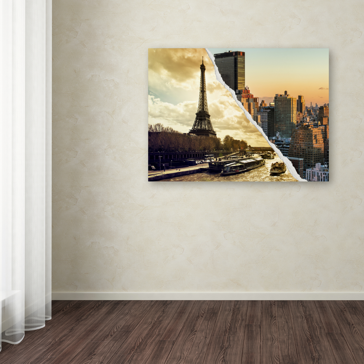 Philippe Hugonnard 'Sunset In Paris And New York' Canvas Art 18 X 24