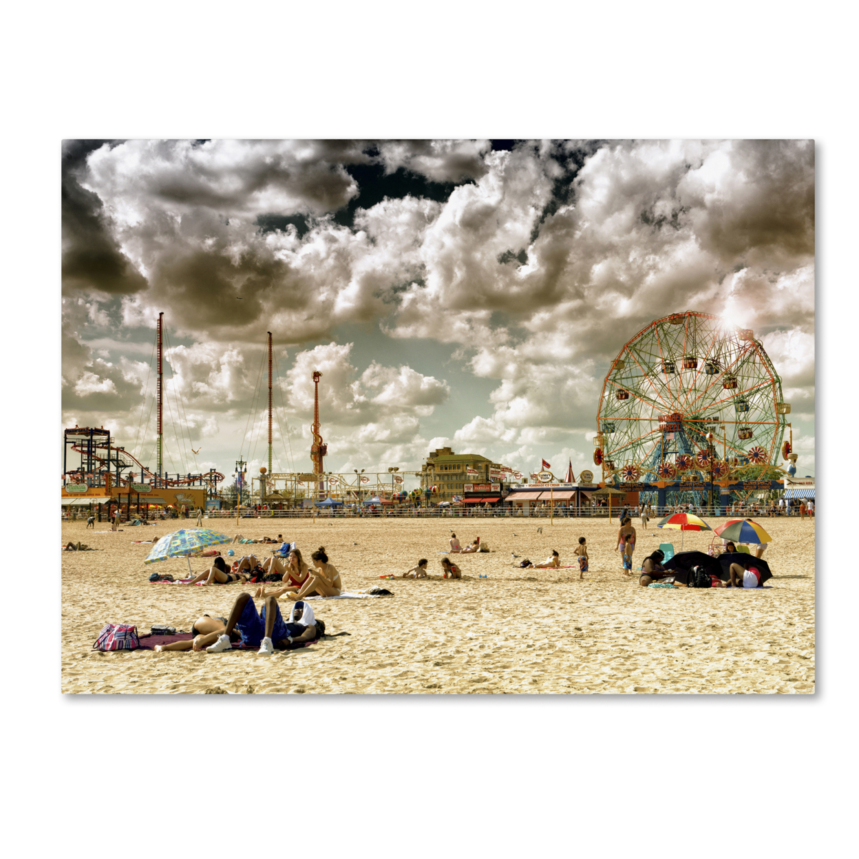Philippe Hugonnard 'Coney Island Beach' Canvas Art 18 X 24