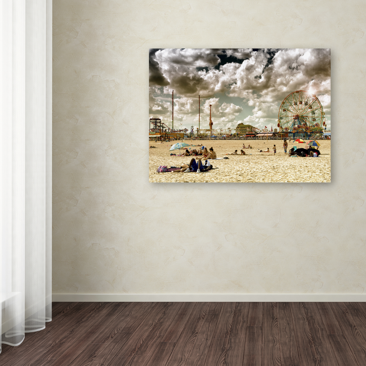 Philippe Hugonnard 'Coney Island Beach' Canvas Art 18 X 24