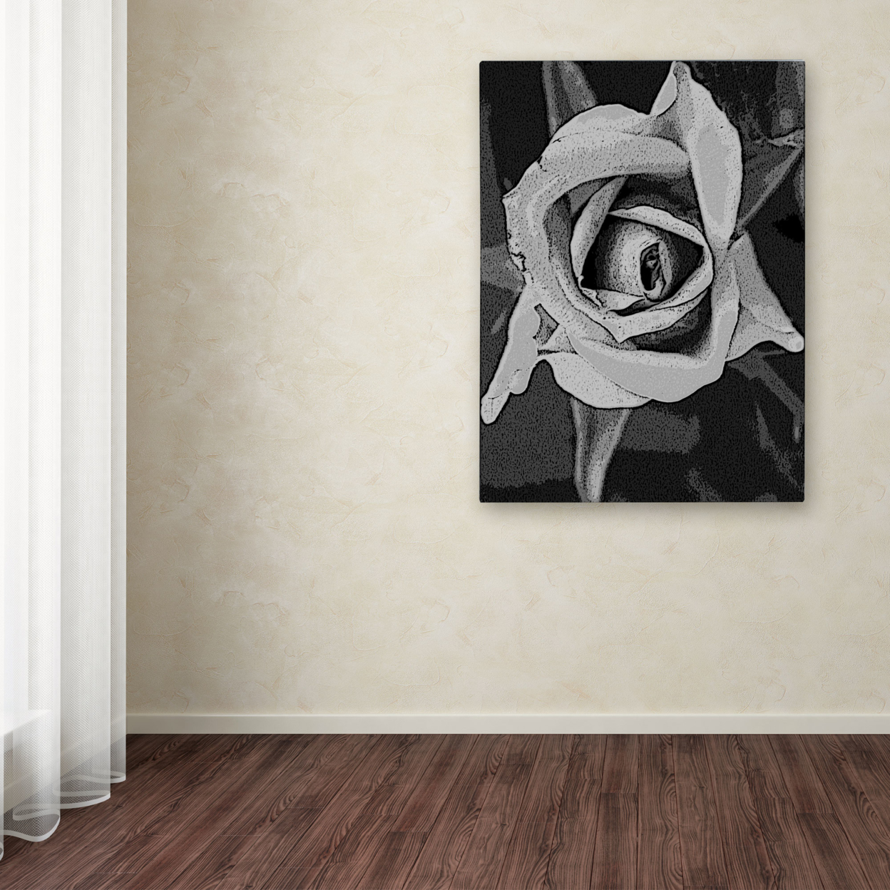 Patty Tuggle 'Black & White Rose' Canvas Art 18 X 24
