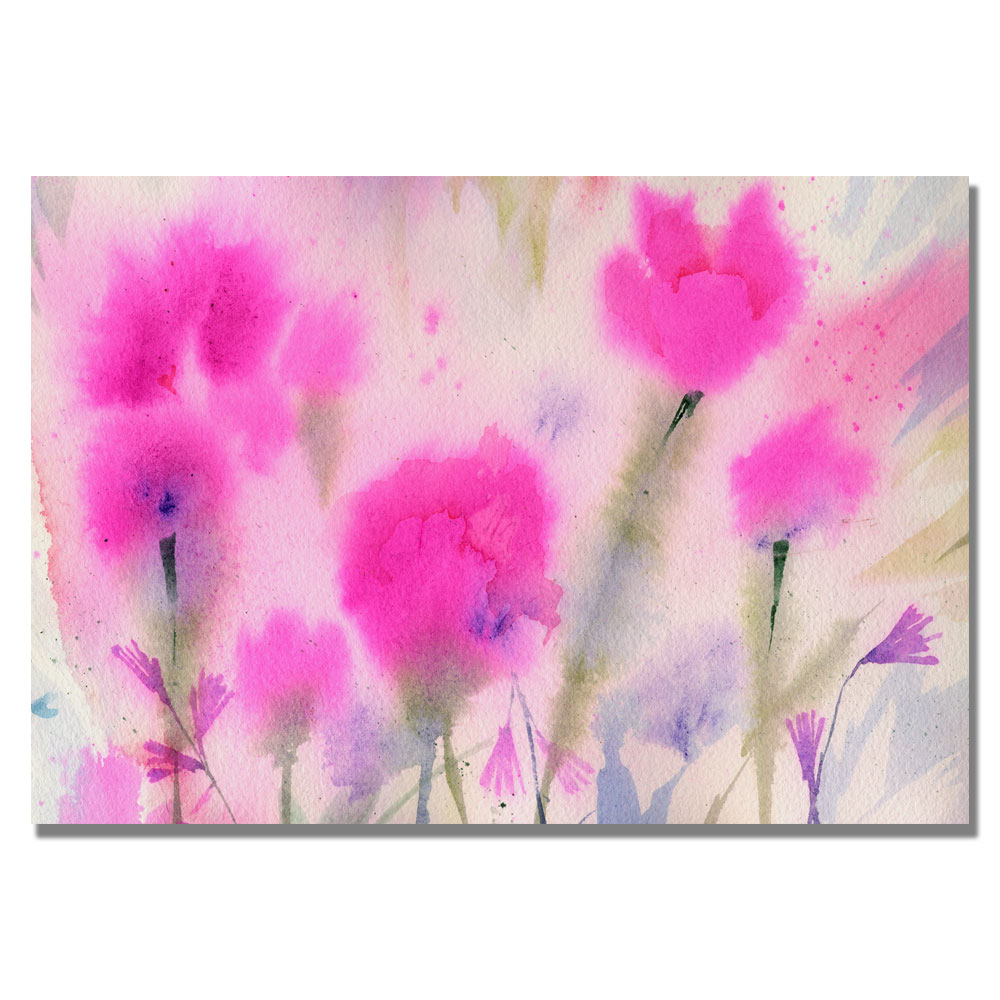 Sheila Golden 'Fushia Flowers' Canvas Art 18 X 24