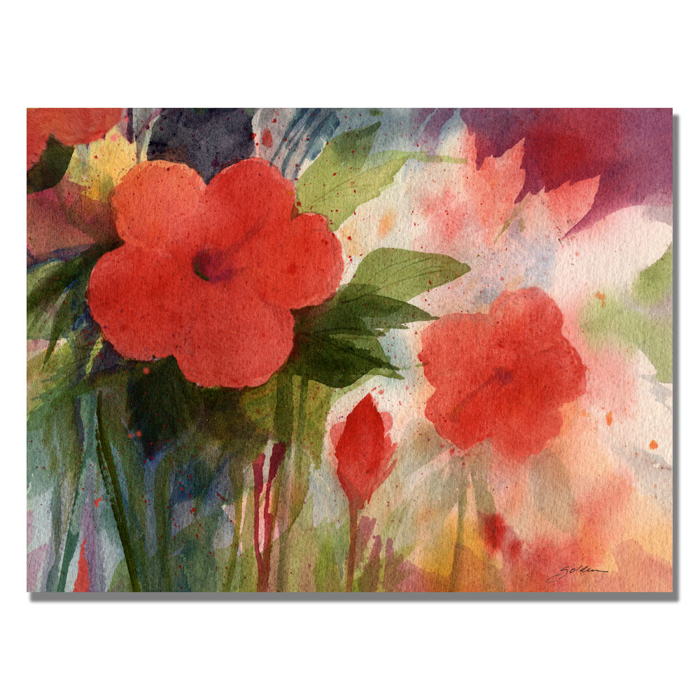 Sheila Golden 'Red Blossoms'Canvas Art 18 X 24