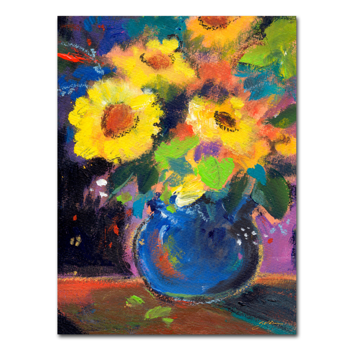 Sheila Golden 'Yellow Blue' Canvas Art 18 X 24