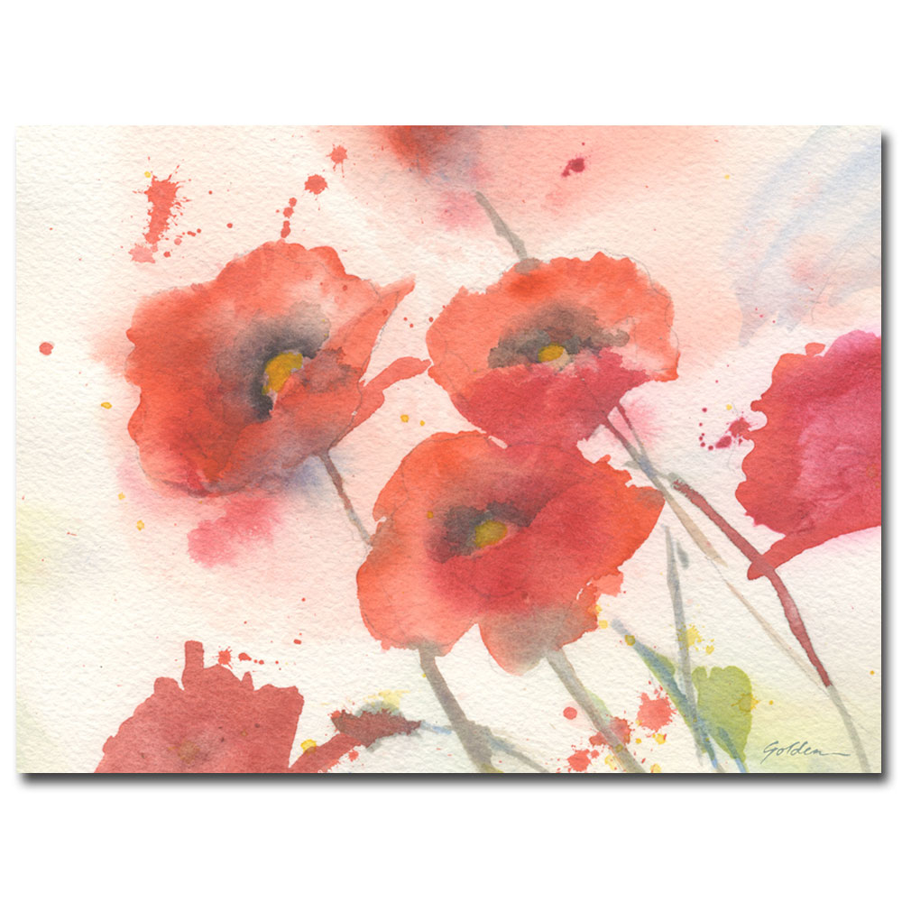 Sheila Golden 'Swaying Red Poppies' Canvas Art 18 X 24