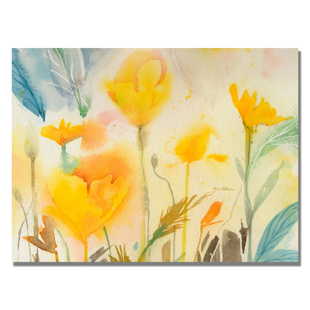 Sheila Golden 'Yellow Poppies' Canvas Art 18 X 24