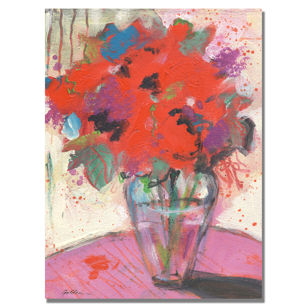 Sheila Golden 'Scarlet Bouquet' Canvas Art 18 X 24