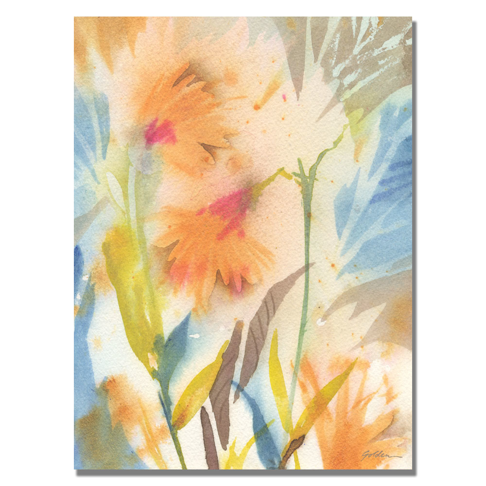 Sheila Golden 'Tropical Orange Flowers' Canvas Art 18 X 24