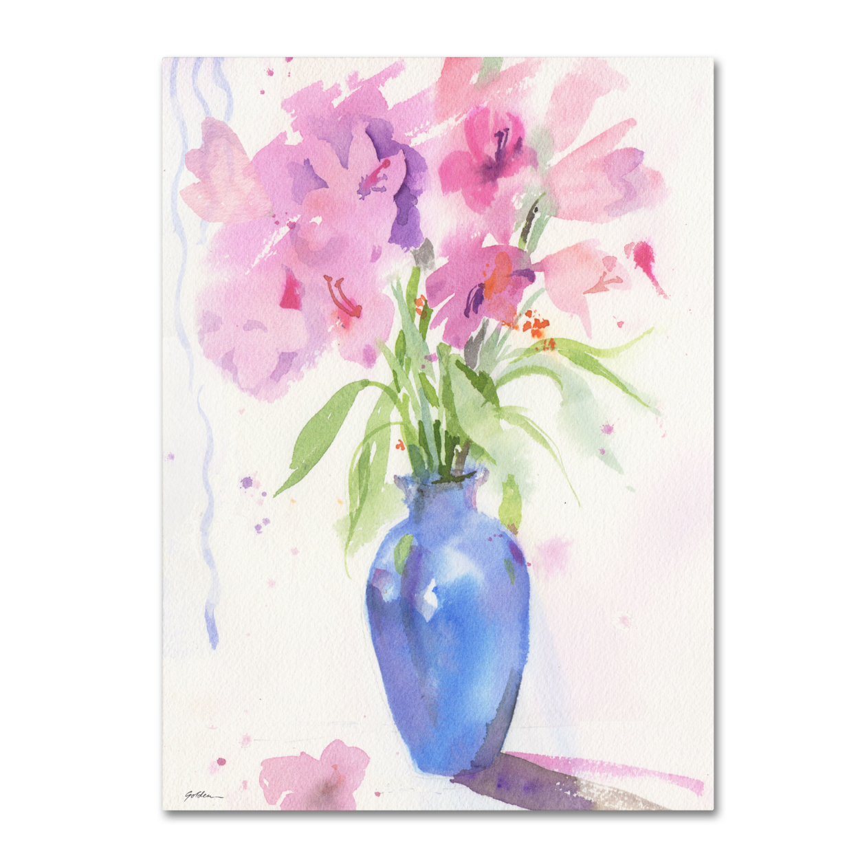 Sheila Golden 'Blue Vase#4' Canvas Art 18 X 24