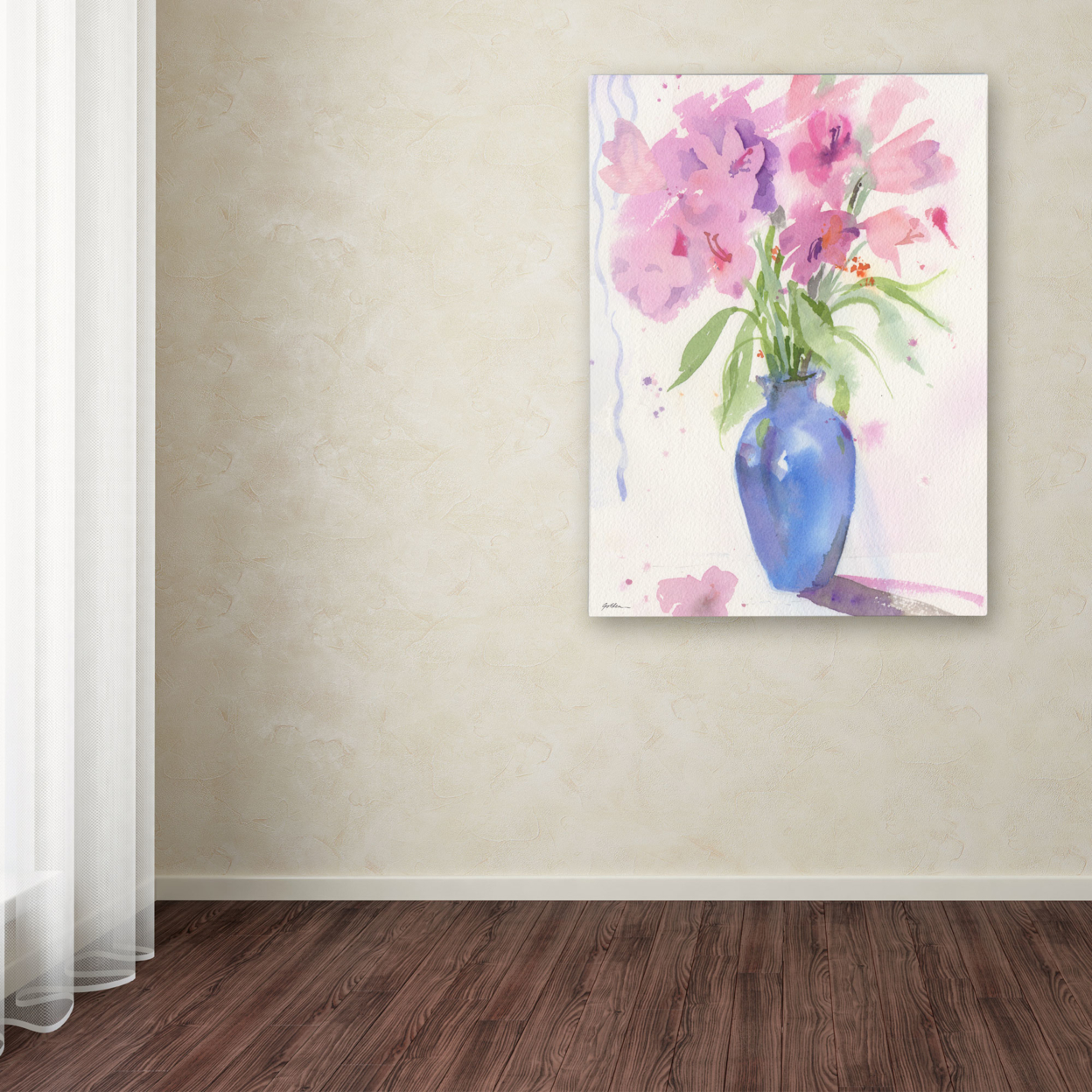 Sheila Golden 'Blue Vase#4' Canvas Art 18 X 24