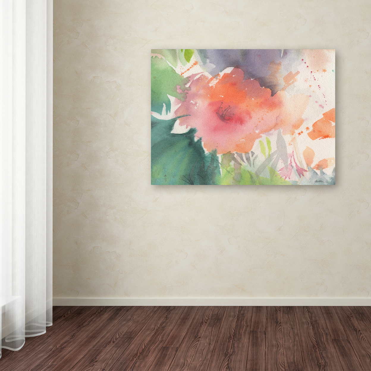 Sheila Golden 'Coral Blossom' Canvas Art 18 X 24