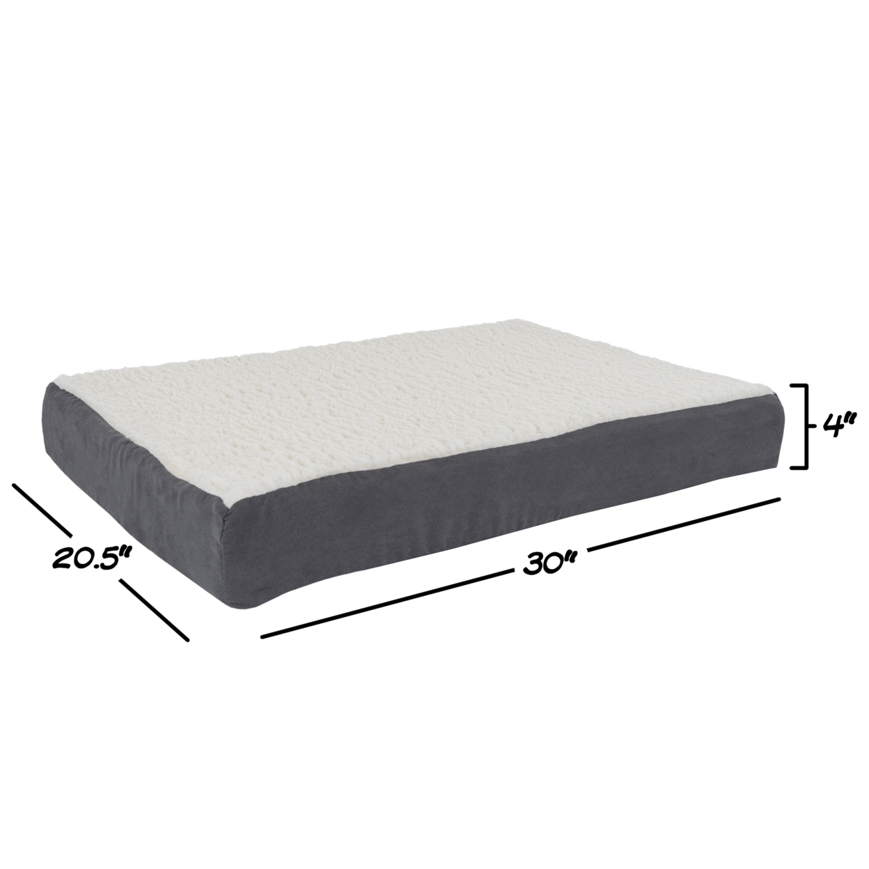 Orthopedic Sherpa Top Pet Bed With Memory Foam And Removable Cover 30 X 20.5 4 Gray Medium