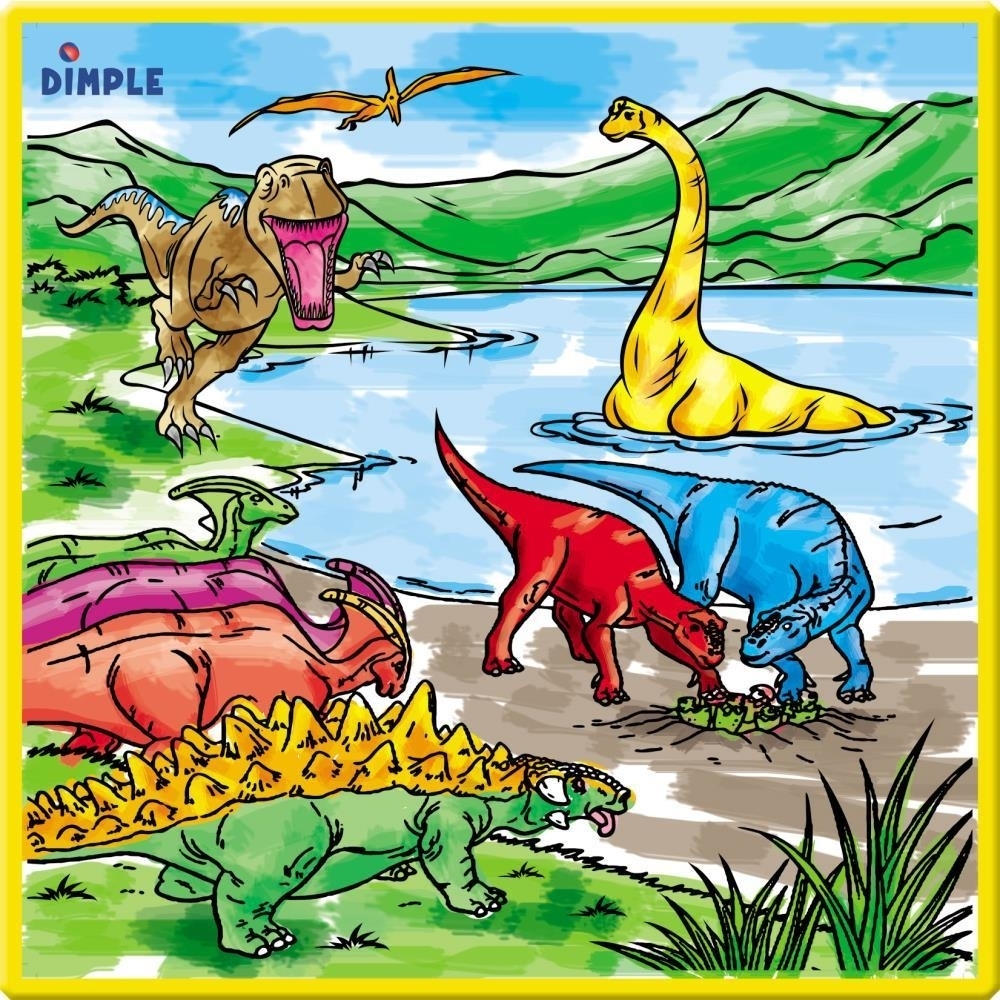 Large Washable Kids Coloring Play Mat W/ 'Jurassic Dinosaur Era' Design W/ 12 Washable Markers 'the Perfect Alternative For Coloring Books'