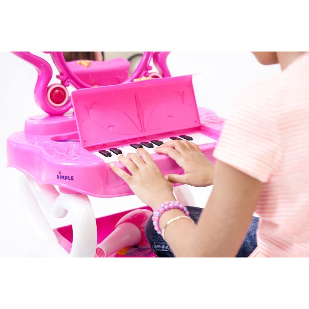 Princess Vanity Set Girls Toy With 16 Fashion & Makeup Accessories Functional Piano Keyboard & Flashing Lights (Batteries Included)