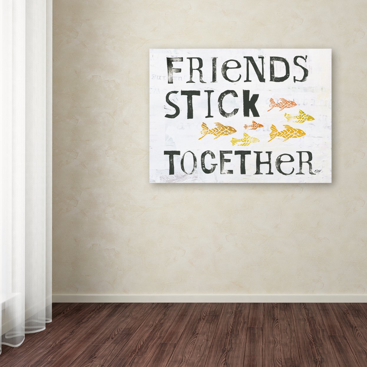 Kellie Day 'Friends Stick Together' 14 X 19 Canvas Art