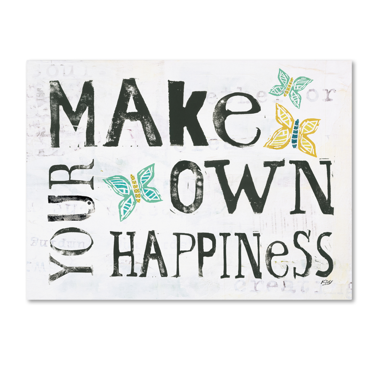 Kellie Day 'Make Your Own Happiness' 14 X 19 Canvas Art