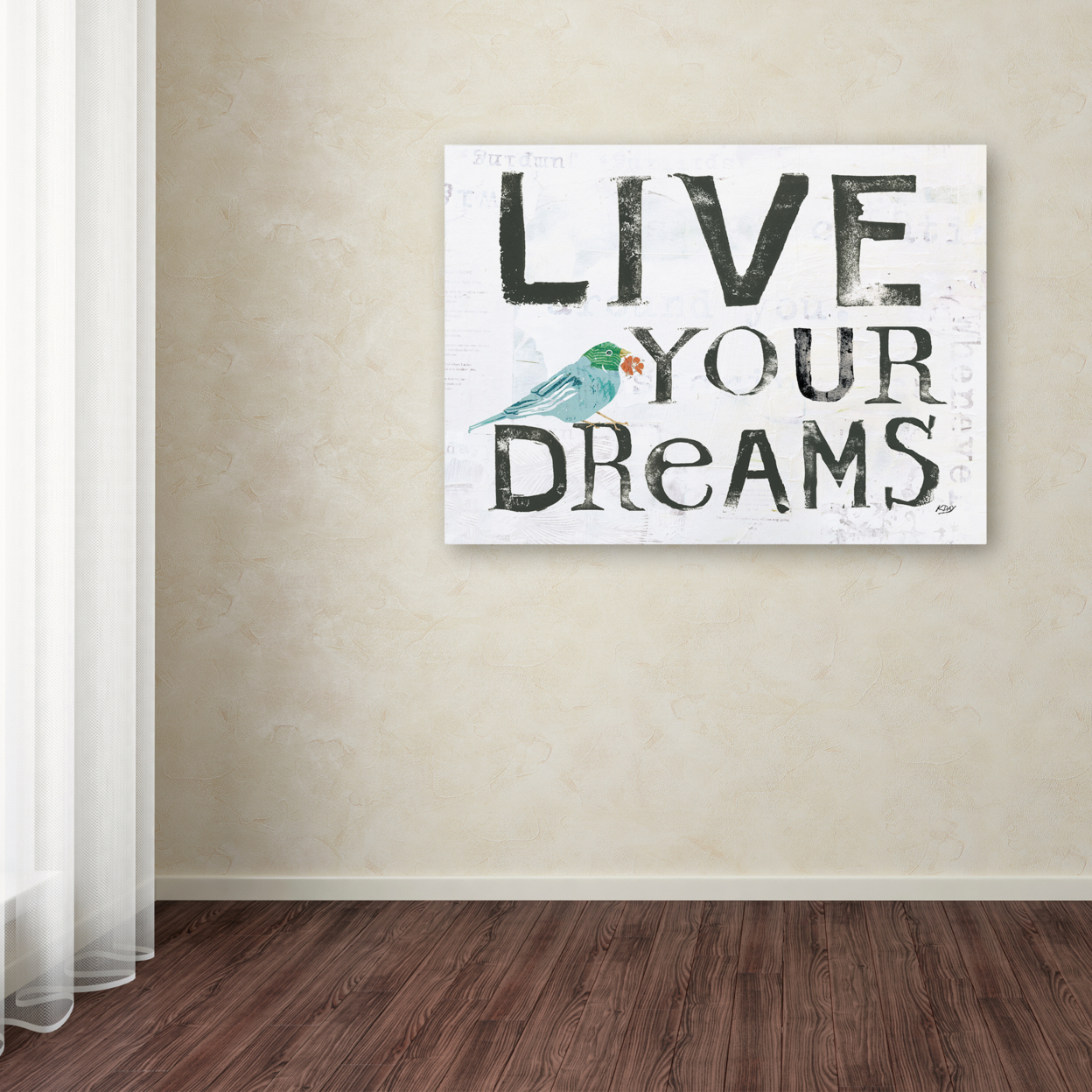 Kellie Day 'Live Your Dreams' 14 X 19 Canvas Art