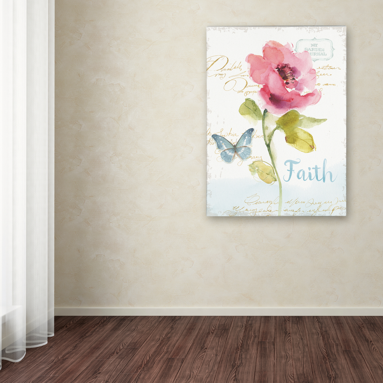 Lisa Audit 'Rainbow Seeds Floral VI Faith' 14 X 19 Canvas Art