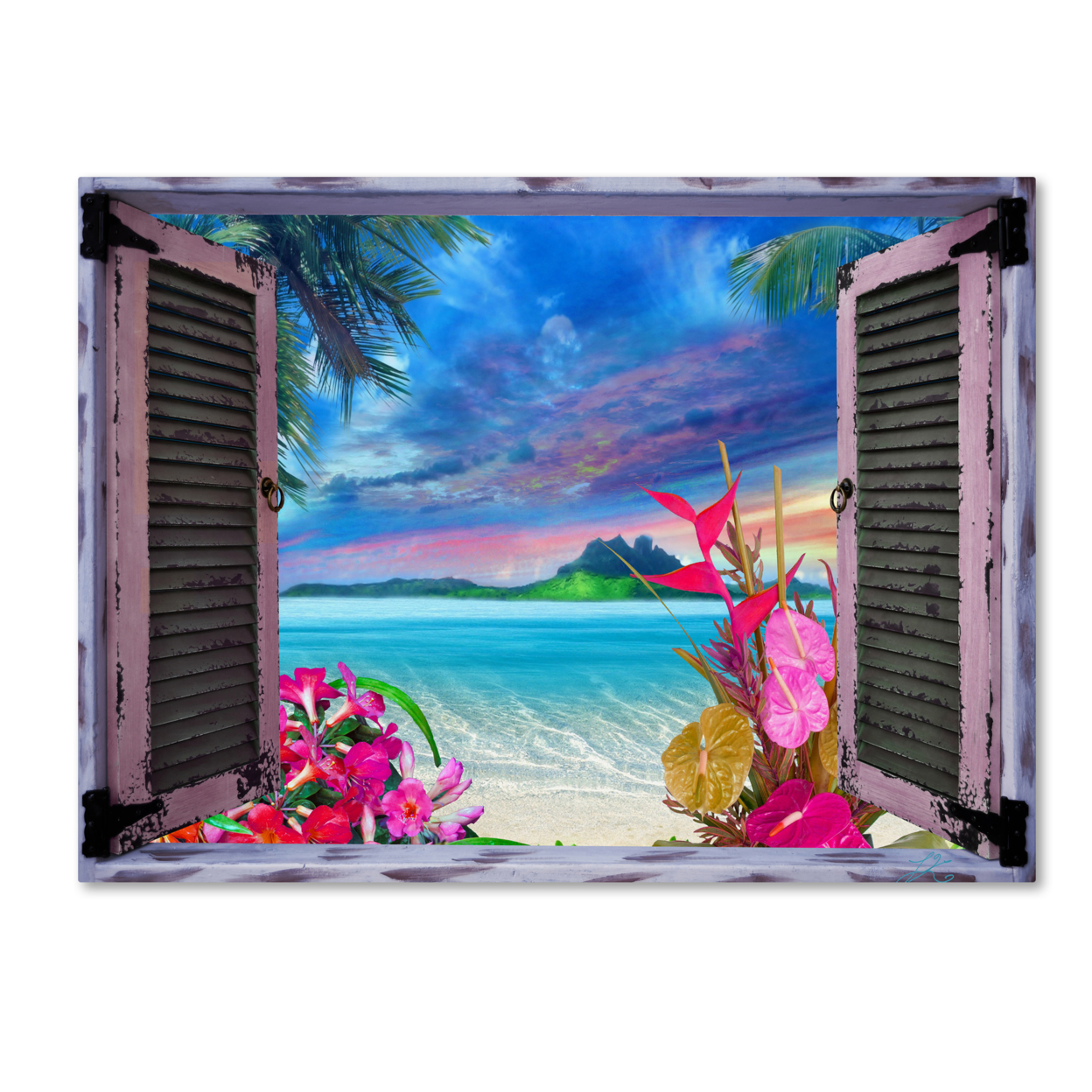 Leo Kelly 'Tropical Window To Paradise VII' Canvas Art 18 X 24