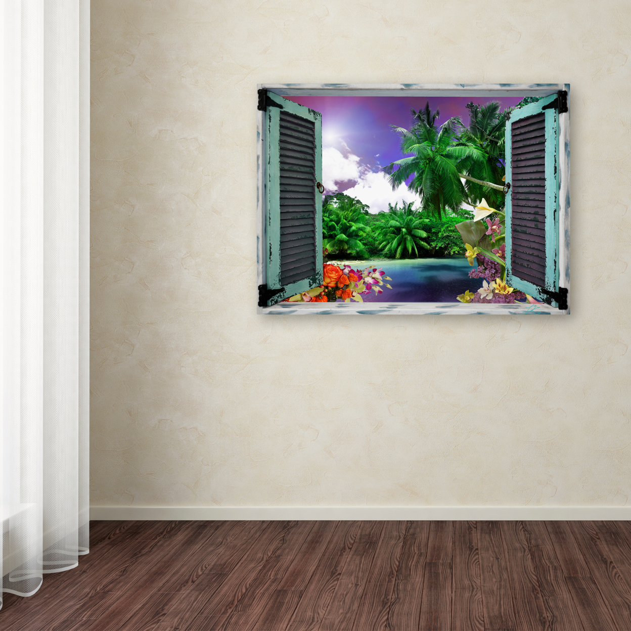 Leo Kelly 'Tropical Window To Paradise I' Canvas Art 18 X 24