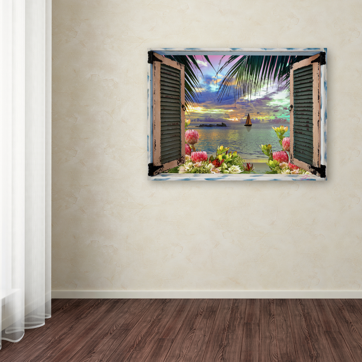 Leo Kelly 'Tropical Window To Paradise III' Canvas Art 18 X 24