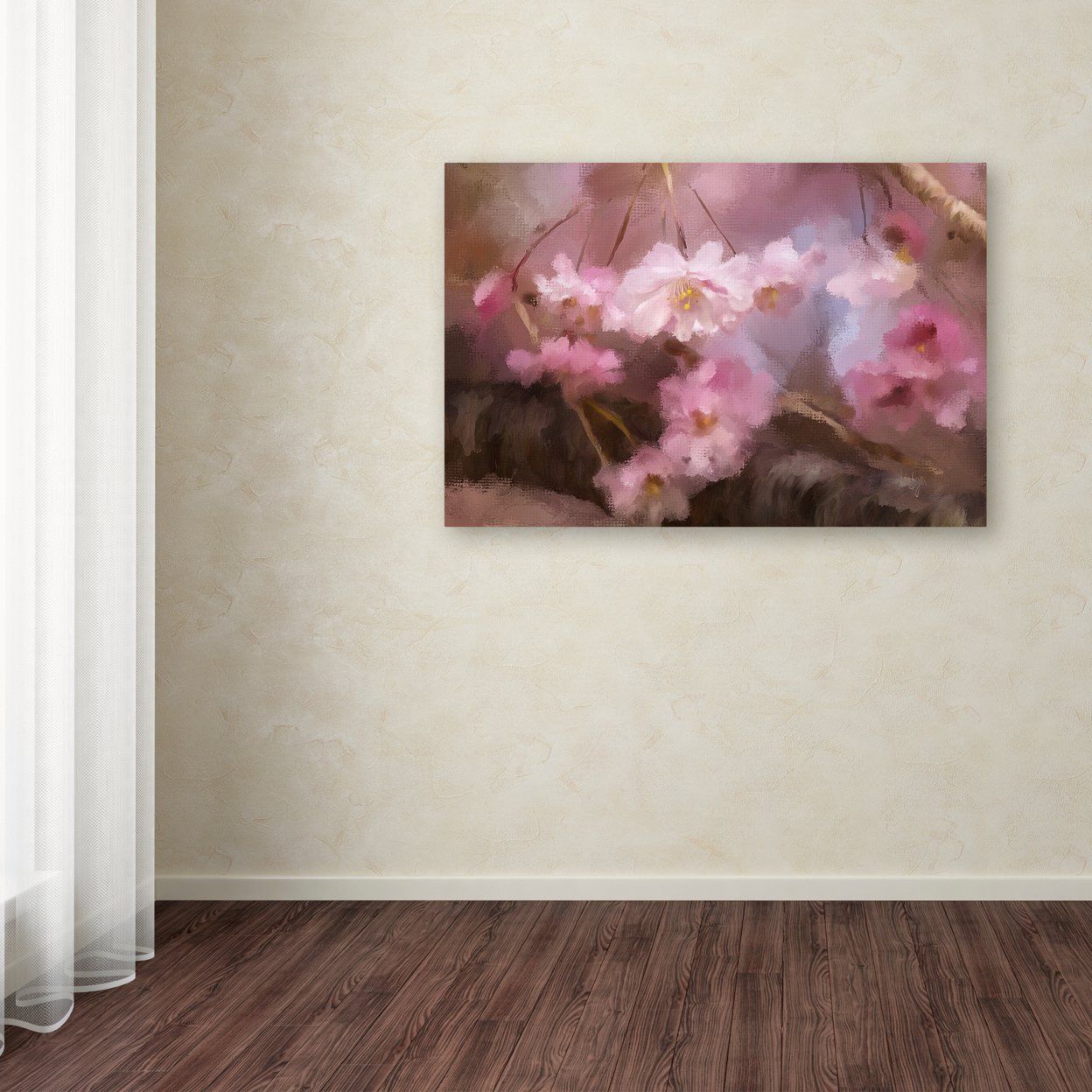 Lois Bryan 'Blushing Cherry Blossoms' Canvas Art 16 X 24