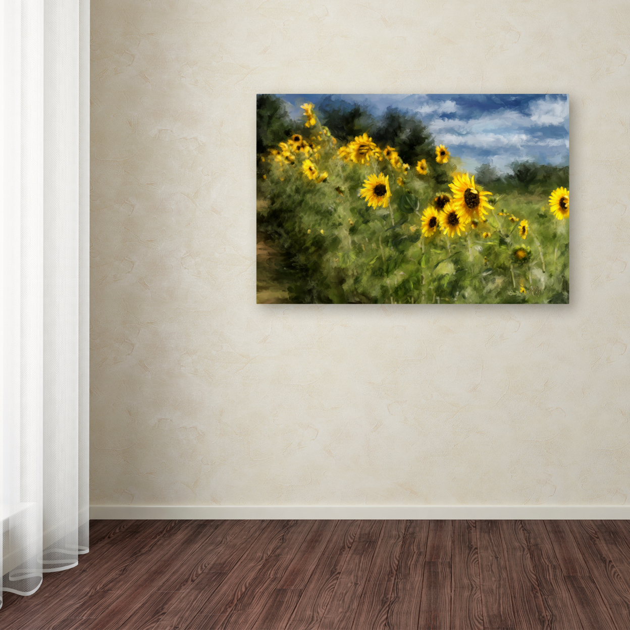 Lois Bryan 'Sunflowers Bowing And Waving' Canvas Art 16 X 24