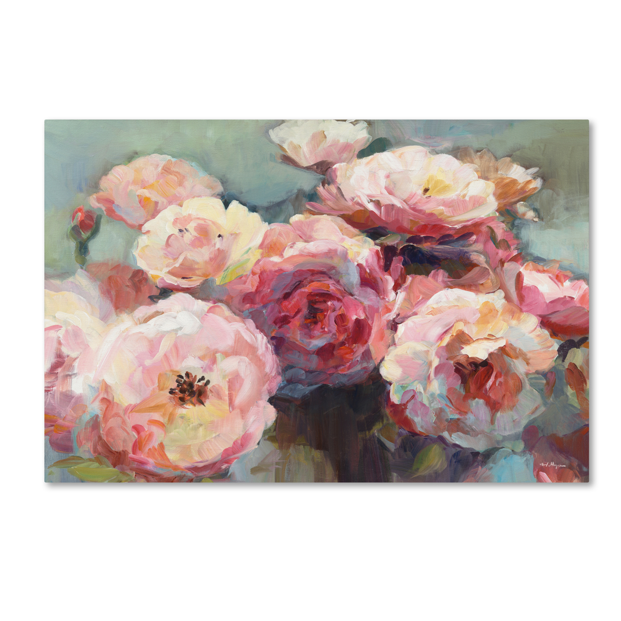 Marilyn Hageman 'Wild Roses' Canvas Art 16 X 24