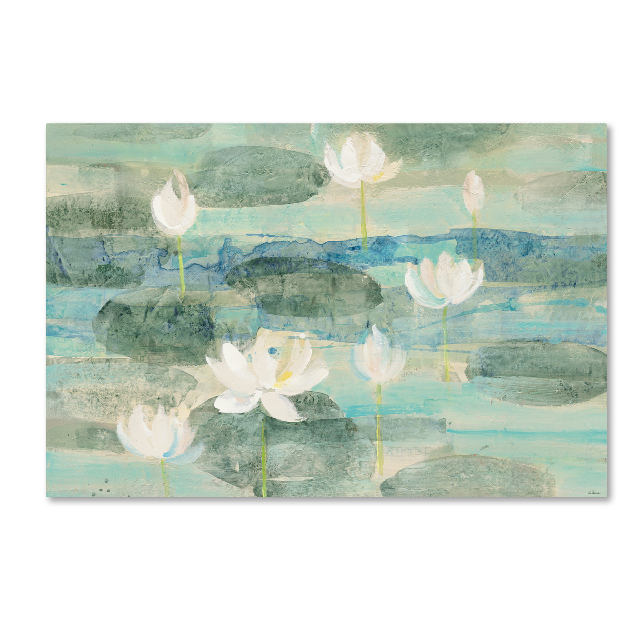 Albena Hristova 'Water Lilies Bright' Canvas Art 16 X 24