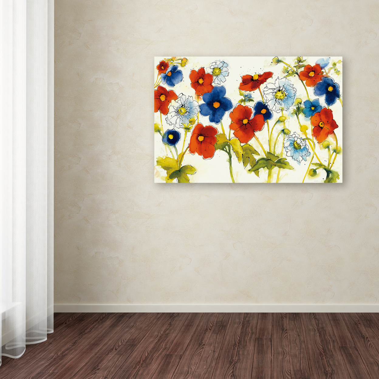 Shirley Novak 'Independent Blooms I' Canvas Art 16 X 24