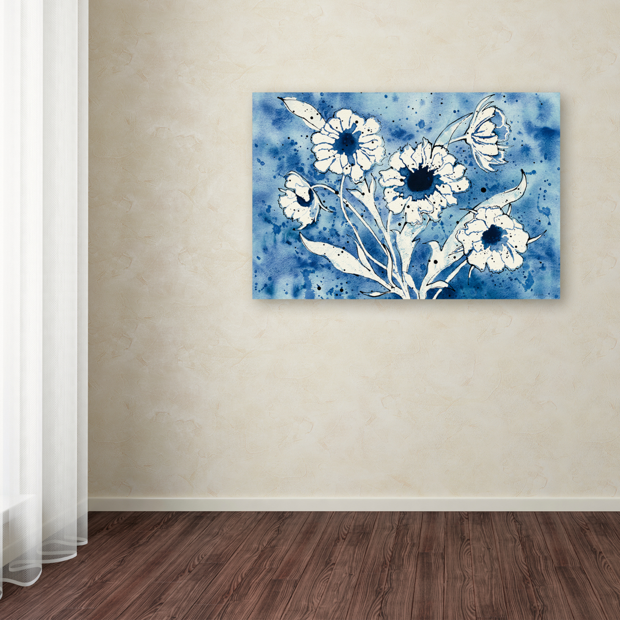 Shirley Novak 'Batik Flowers Crop' Canvas Art 16 X 24