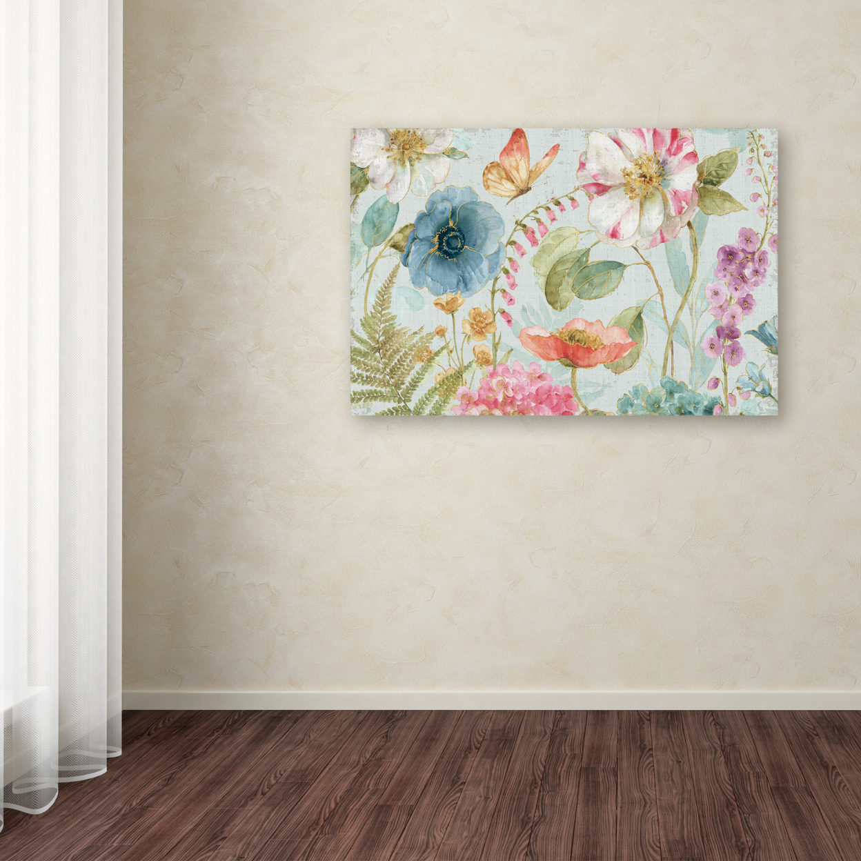 Lisa Audit 'Rainbow Seeds Flowers I Gray' Canvas Art 16 X 24