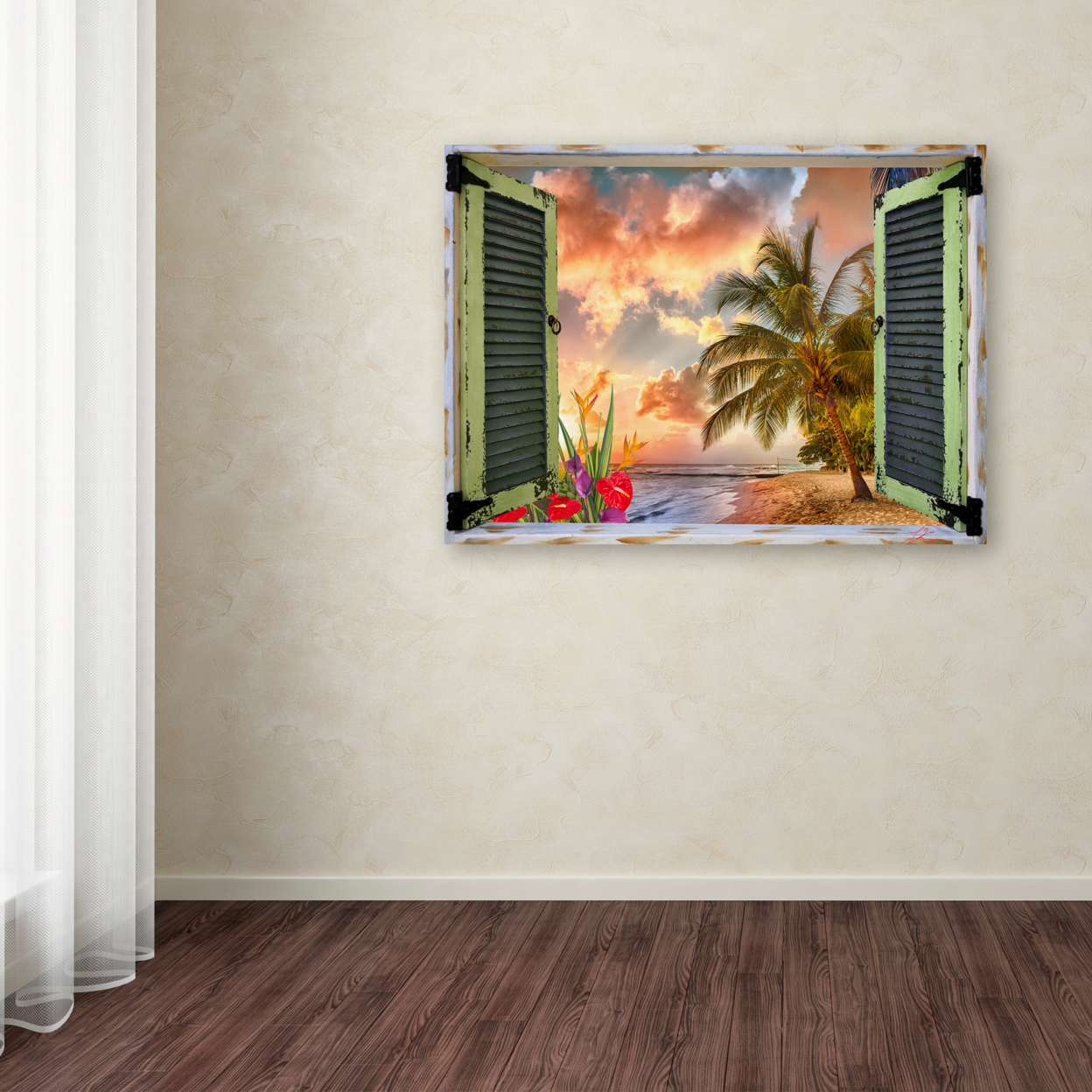 Leo Kelly 'Tropical Window To Paradise IV' Canvas Art