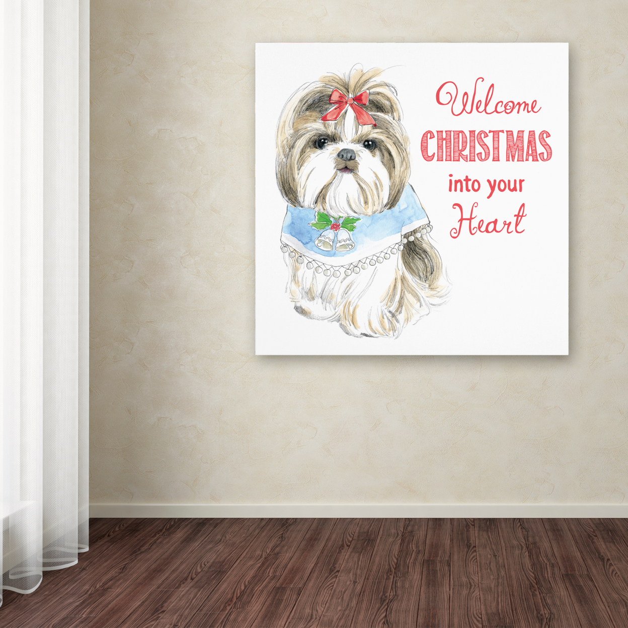 Beth Grove 'Glamour Pups Christmas II' Large Canvas Art 35 X 35