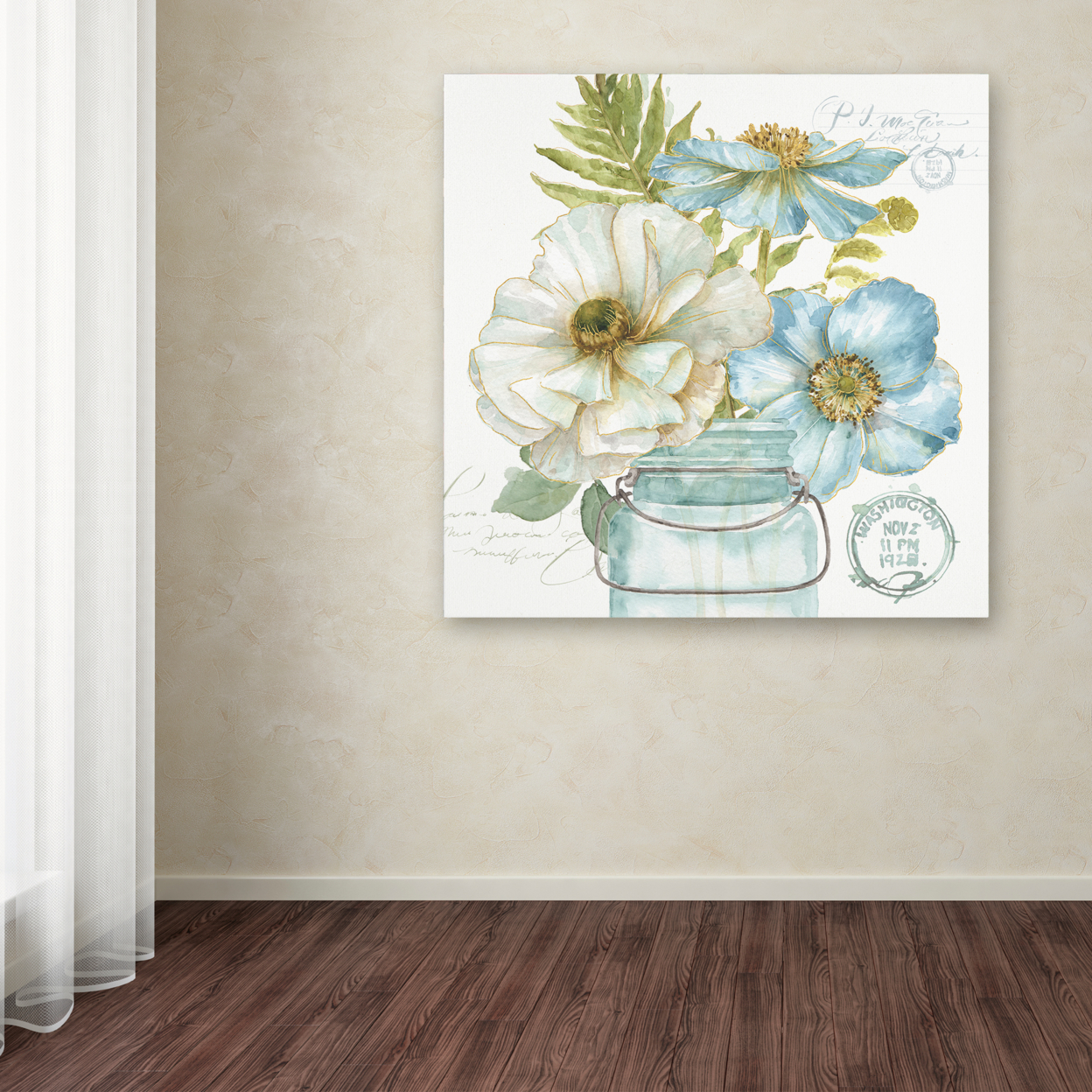 Lisa Audit 'My Greenhouse Bouquet II' Large Canvas Art 35 X 35