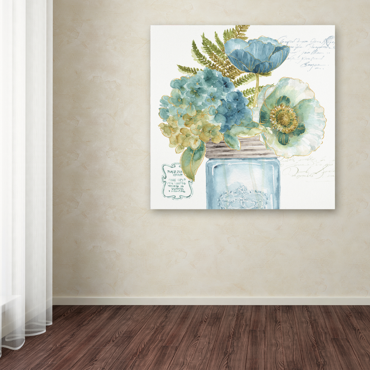 Lisa Audit 'My Greenhouse Bouquet III' Large Canvas Art 35 X 35