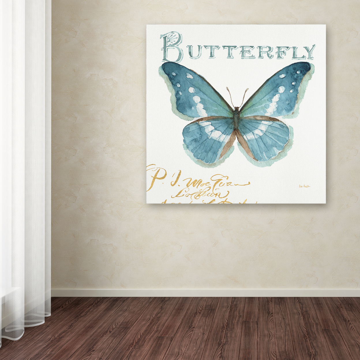 Lisa Audit 'My Greenhouse Butterflies II' Large Canvas Art 35 X 35