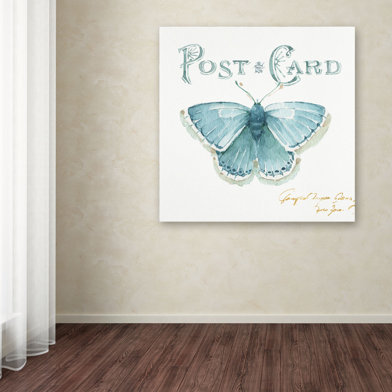 Lisa Audit 'My Greenhouse Butterflies I' Large Canvas Art 35 X 35