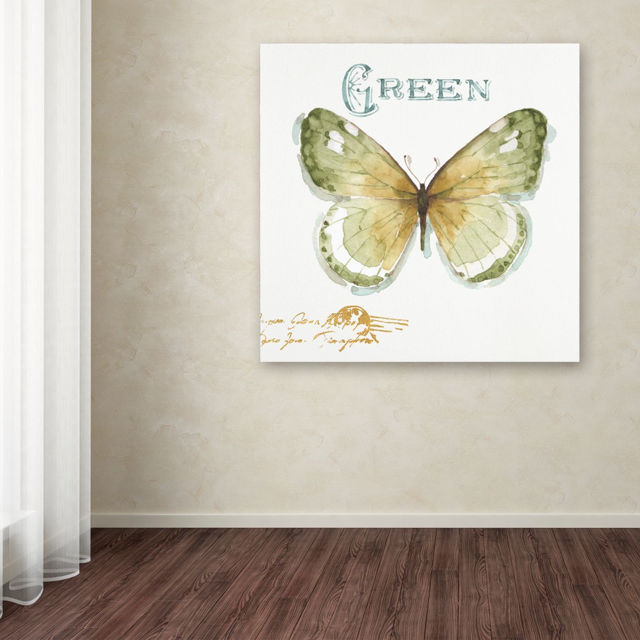 Lisa Audit 'My Greenhouse Butterflies IV' Large Canvas Art 35 X 35