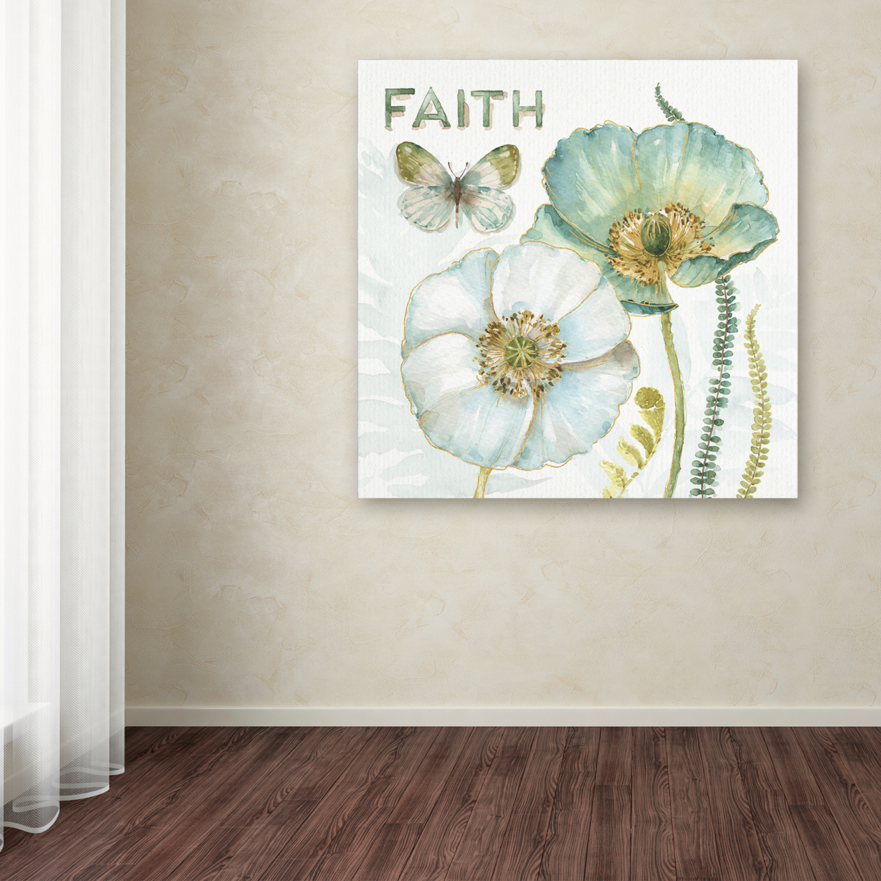 Lisa Audit 'My Greenhouse Flowers Faith' Large Canvas Art 35 X 35
