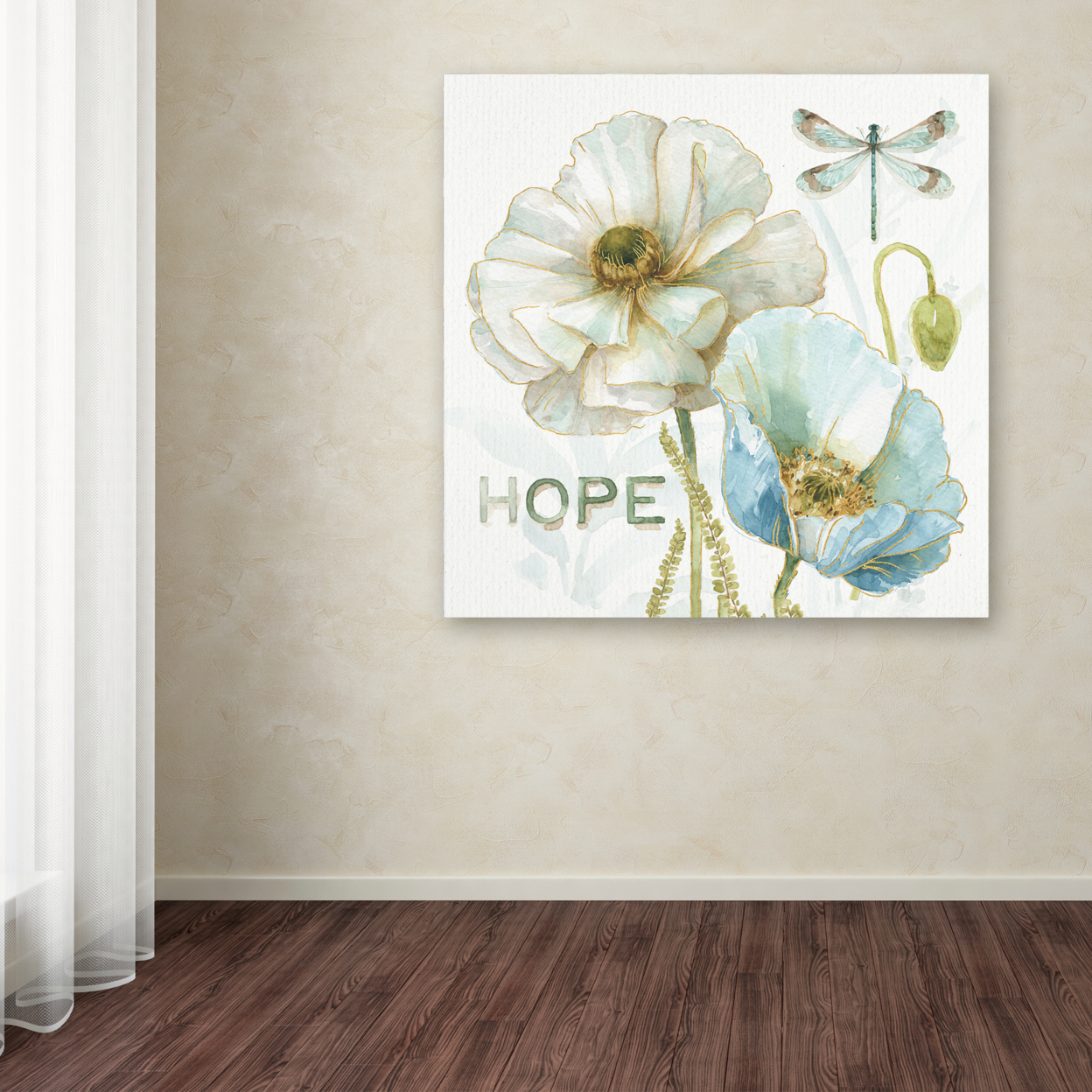 Lisa Audit 'My Greenhouse Flowers Hope' Large Canvas Art 35 X 35