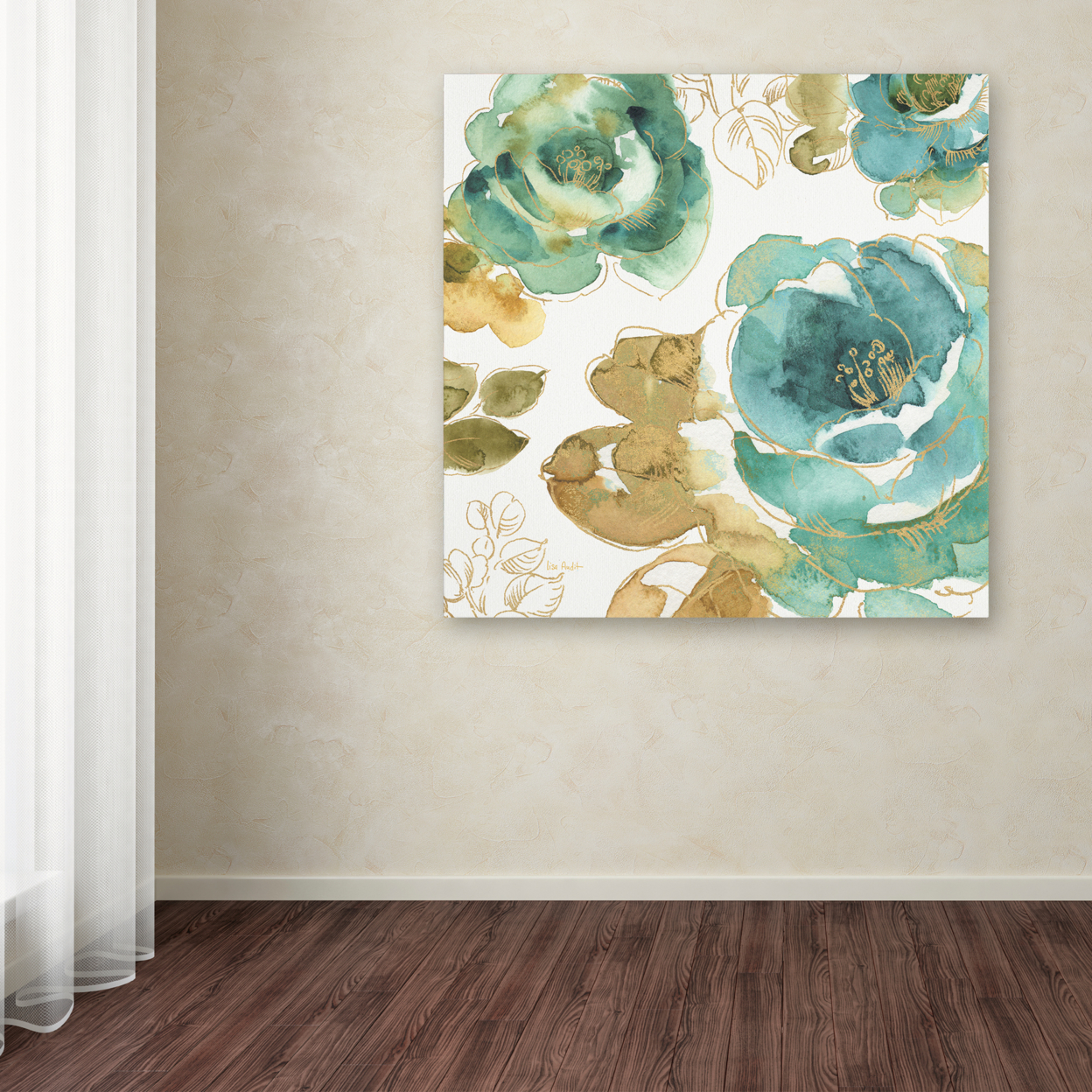 Lisa Audit 'My Greenhouse Roses III' Large Canvas Art 35 X 35