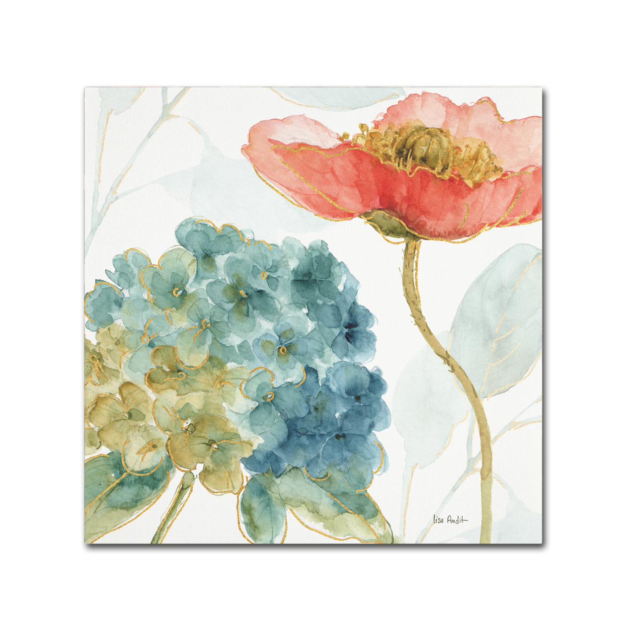 Lisa Audit 'Rainbow Seeds Flowers IV' Large Canvas Art 35 X 35