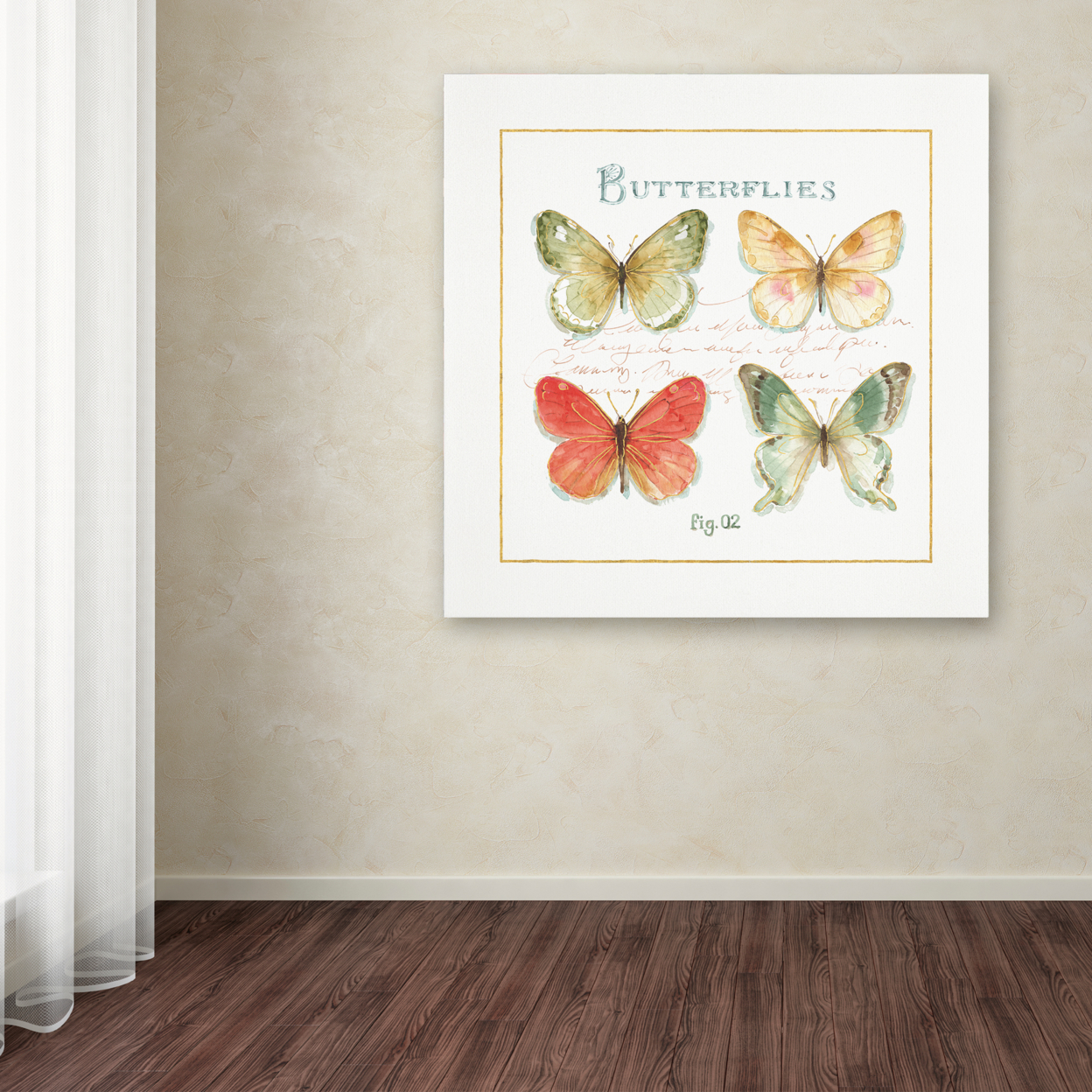 Lisa Audit 'Rainbow Seeds Butterflies III' Large Canvas Art 35 X 35